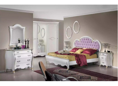 Ensemble de chambre classique R Cadre de lit 2x Tables de chevet Commode Meubles